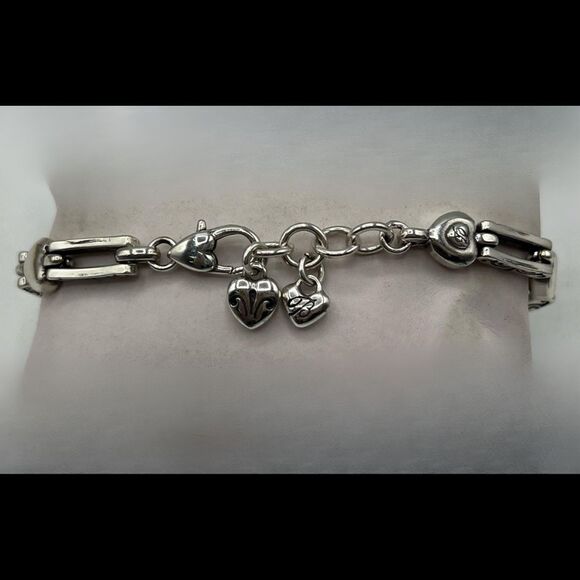 Brighton Silver-tone Heart Link Bracelet with Charms - Picture 5 of 7